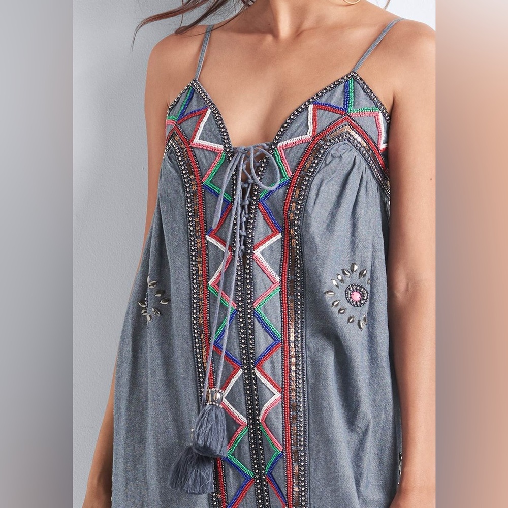NWT Venus Embroidered and Beaded Maxi Dress - Picture 2 of 13